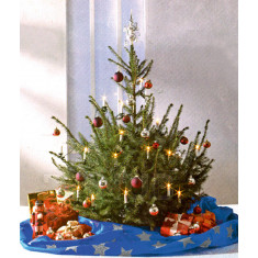 Vánoční deka pod stromeček, modrá