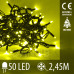 Vánoční LED světelný řetěz vnitřní - 50LED - 2,45M Žlutá