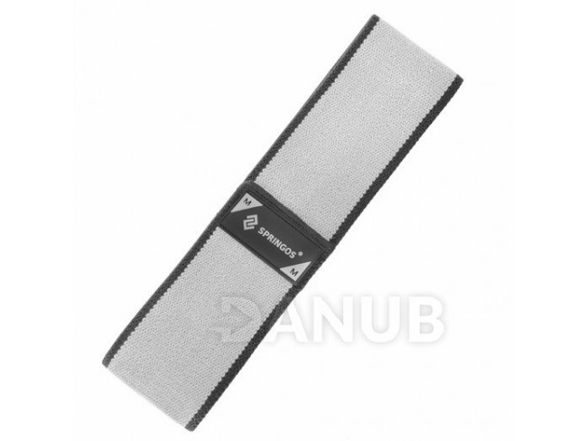 SPRINGOS Fitness guma na cvičení Hip Band - M - 2x38 cm - šedá