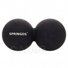 SPRINGOS Lakrosový masážní míček dvojitý 6,5 cm - černá