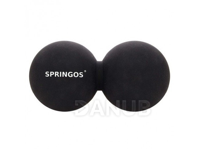 SPRINGOS Lakrosový masážní míček dvojitý 6,5 cm - černá