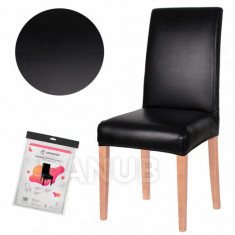 SPRINGOS Návlek na židli univerzální - kožený černý