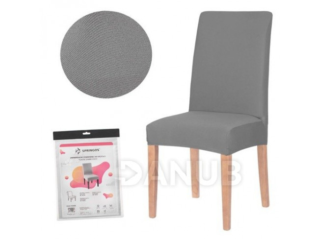 SPRINGOS Návlek na židli univerzální - tmavě šedý