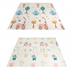 SPRINGOS Oboustranná skládací pěnová podložka 180x200cm - dětský les