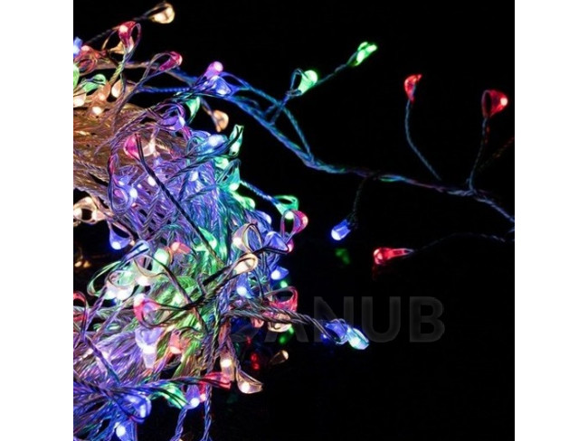 Vánoční LED světelná mikro řetěz CLUSTER venkovní + programator - 300LED - 3M Multicolour