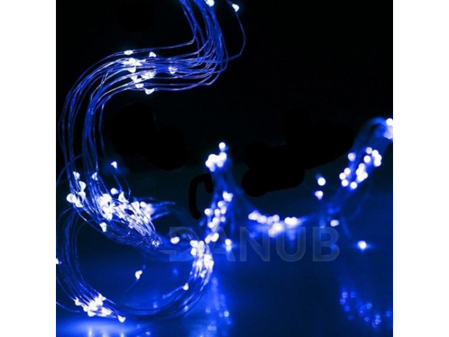 Vánoční LED světelná mikro řetěz venkovní + programator - andělské vlasy 15 linek - 300LED - 2M Modrá