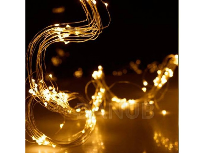 Vánoční LED světelná mikro řetěz venkovní + programator - andělské vlasy 15 linek - 300LED - 2M Teplá Bílá