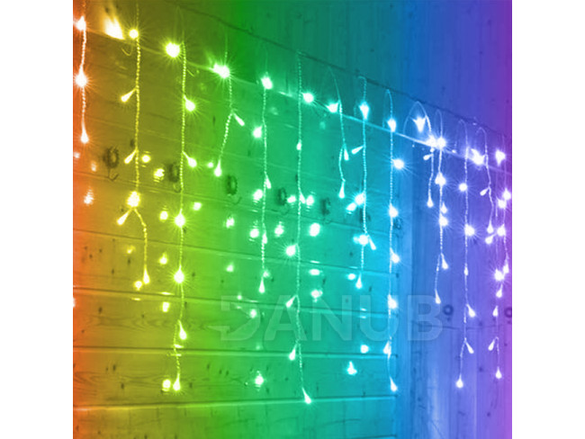 Vánoční LED světelná záclona na spojování venkovní - programy - časovač + dálkový ovladač - 300LED - 12M Multicolour