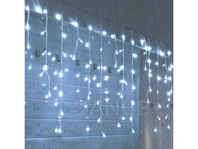 Vánoční LED světelná záclona vnější - programy - časovač - 150LED - 5M Studená Bílá