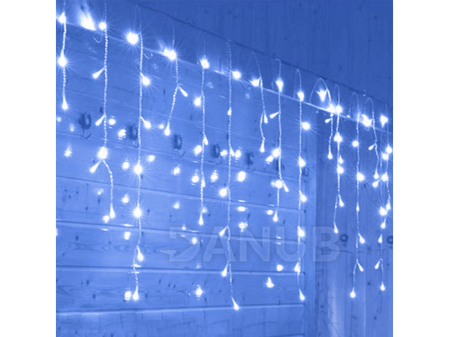 Vánoční LED světelná záclona vnější - programy - časovač - 300LED - 10M Modrá