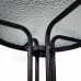 Springos Zahradní stolek 60cm - kulatý - kov + sklo, černý