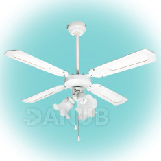 Stropní ventilátor se svítidlem - 105cm - 50W - bílá