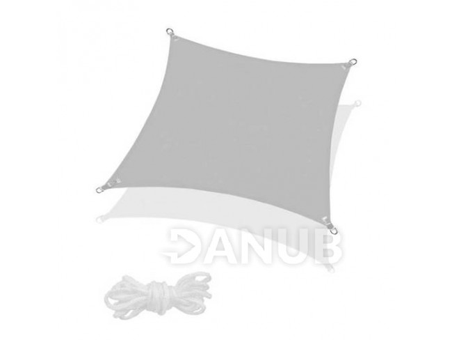 SPRINGOS Stínící plachta čtverec 300x300cm - tmavě šedá