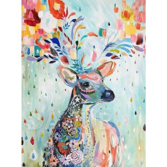 Diamantové malování - výšivka - 40x30 cm - barevný jelenek