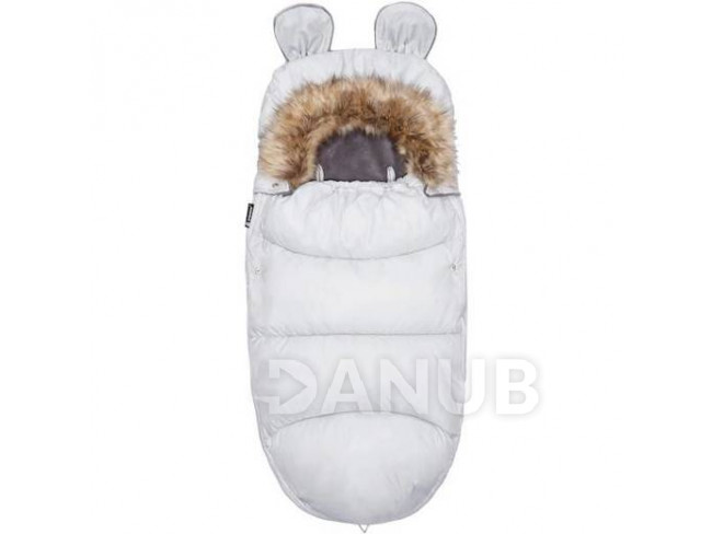 Springos Fusak Luxury s kožešinou 4v1 - 90cm - světle šedý