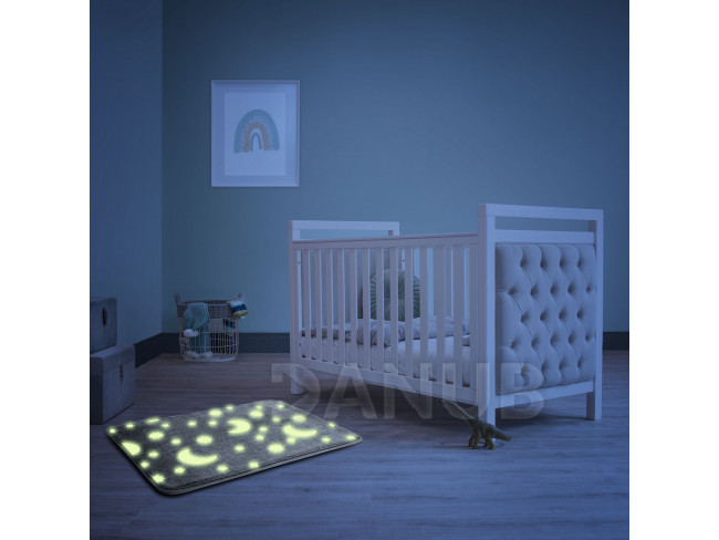 Svítící koberec - šedý, fosforeskující - 60 x 40 cm