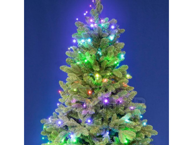 Vánoční led světelný řetěz vnější - SMART - programátor - 96led - 9,5m - RGB