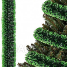 Vánoční girlanda - tmavě zelená/zelená - 6 m - průměr 7 cm