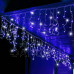 Vánoční led světelná záclona pro spojování vnější flash - 500led - 20m - modrá/studená bílá