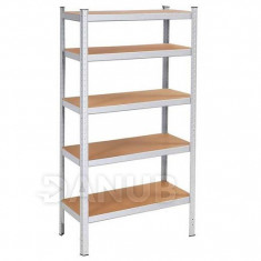 Kovový regál s 5 policemi - 180x90x30cm
