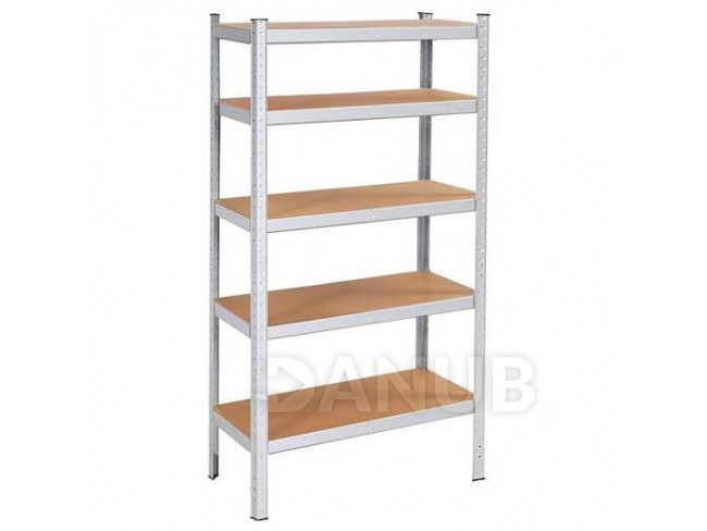 Kovový regál s 5 policemi - 180x90x30cm