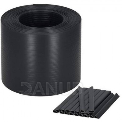 Springos Stínicí plotové pásky a klipy (20ks) - PVC - 35m x 19cm - 450 g/m2 - antracit