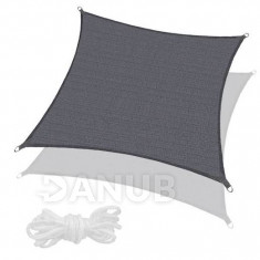 SPRINGOS Stínící plachta čtverec - 400x400cm - tmavě šedá