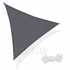 SPRINGOS Stínící plachta trojúhelník - 700x500x500 cm - tmavě šedá