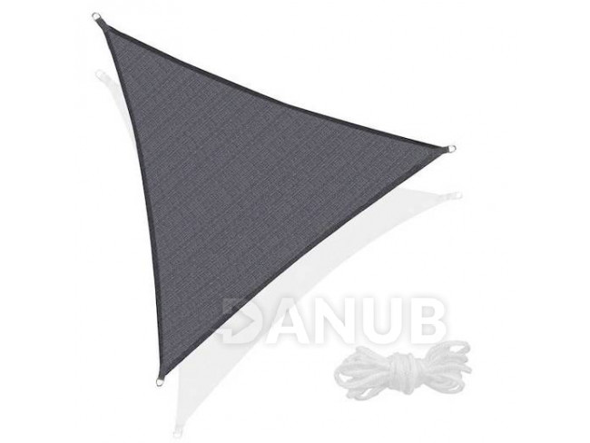 SPRINGOS Stínící plachta trojúhelník - 700x500x500 cm - tmavě šedá
