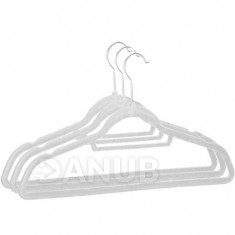 Springos Velurový věšák na oblečení - 3 ks - světle šedý