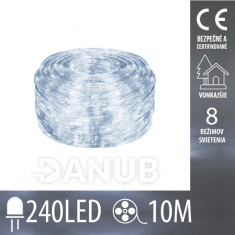 Vánoční had venkovní - programátor - 240led - 10m - Studená bílá
