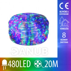 Vánoční had vnější - programátor - 480led - 20m - 6mm - Multicolour