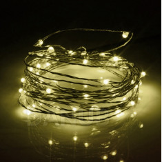 Vánoční LED světelná mikro řetěz vnitřní na baterie - 20LED - 1,90M Teplá bílá