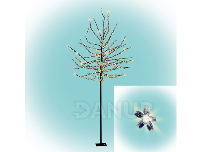Vánoční LED světelná ozdoba - kvetoucí třešeň - 320LED - 2M - Teplá bílá