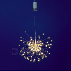 Vánoční LED světelná ozdoba venkovní - na baterie + programy - Fireworks - 120 LED - Teplá bílá + Multicolour