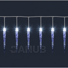 Vánoční LED světelný řetěz venkovní - 15 rampouchy - 50LED - 7,3m Studená bílá