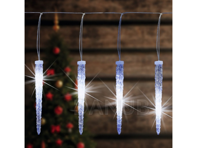 Vánoční LED světelný řetěz venkovní - 15 rampouchy - 270LED - 5,6M Studená bílá