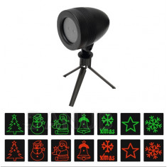 Vánoční LED světelný projektor vnější/vnitřní - 8 vzorů - Červená - Zelená