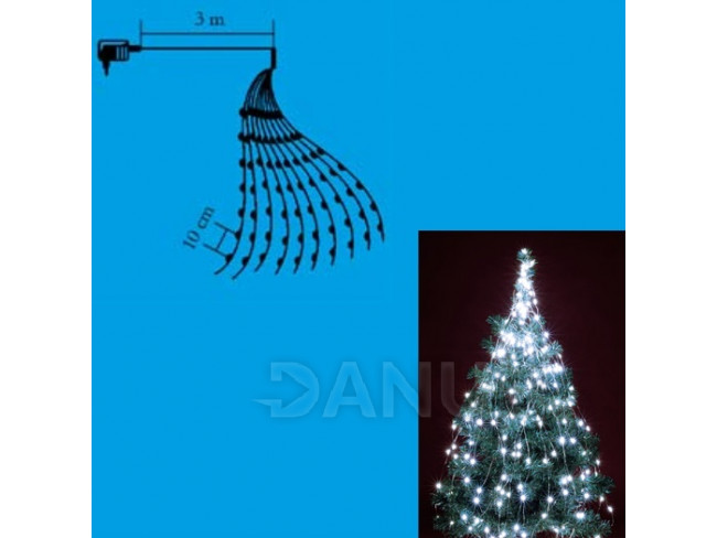 Vánoční LED svazek svítících řetězců - 10 řetězců po 20ks LED - 1,9m - Studená bílá
