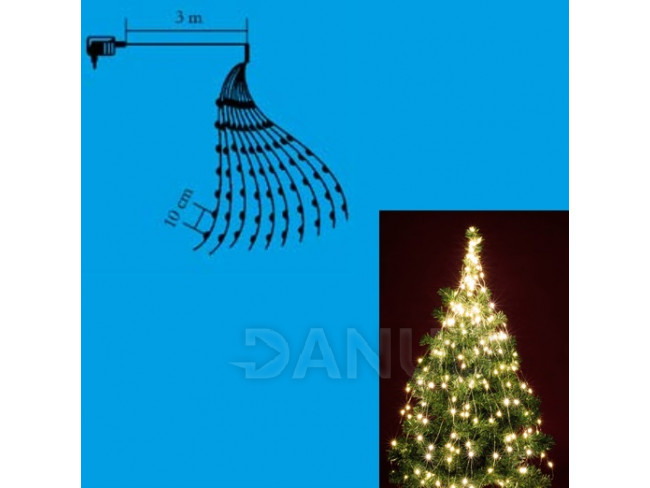 Vánoční LED svazek svítících řetězců - 10 řetězců po 20ks LED - 1,9m - Teplá bílá