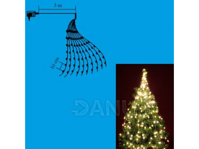 Vánoční LED svazek svítících řetězců - 6 řetězců po 20ks LED - 1,9m - Teplá bílá