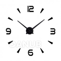 Černé nástěnné hodiny velké 80-120cm - 4 číslice