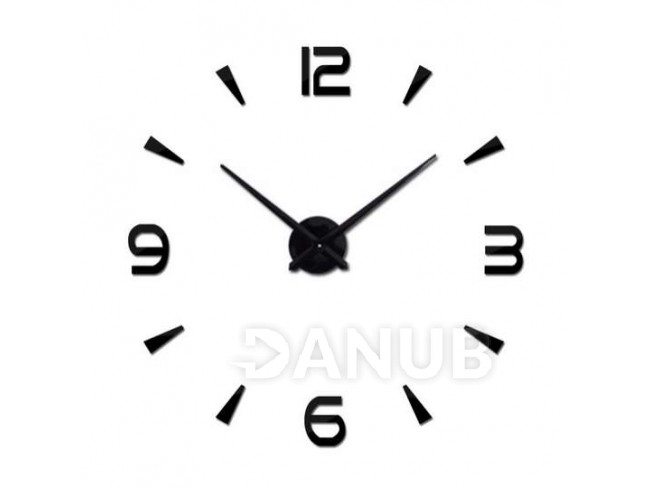 Černé nástěnné hodiny velké 80-120cm - 4 číslice