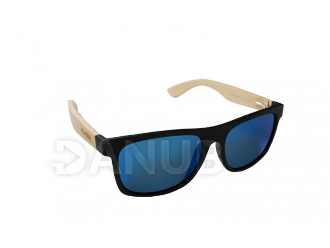 Dřevěné polarizační sluneční brýle Wayfarer Modern BLUE