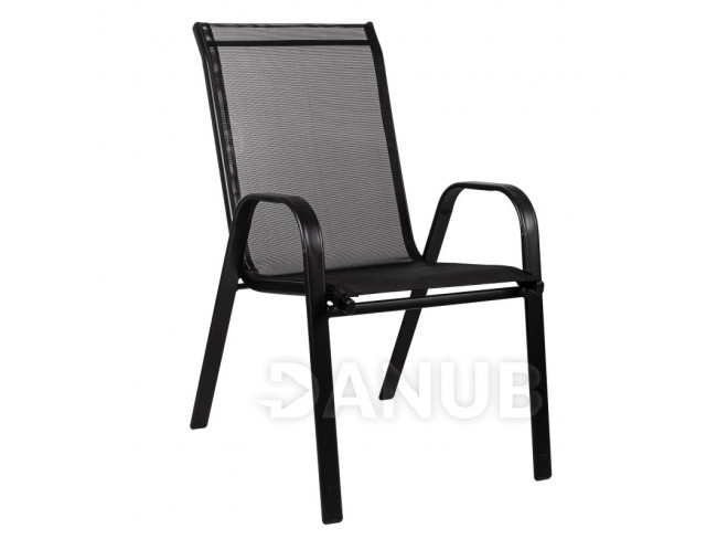 SPRINGOS Zahradní židle kov - černá