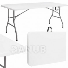 SPRINGOS Zahradní cateringový stůl skládací - 240cm - bílý