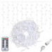 Vánoční led světelná záclona venkovní - programy - časovač + dálkový ovladač - 1500led - 60m studená bílá
