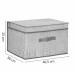 Springos Úložný box s víkem - 25x40x30cm - šestiúhelníky na šedé