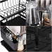 Springos Odkapávač na nádobí a příbory - kovový - patrový - 30x42x30 cm - černý