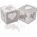 SPRINGOS Pěnové puzzle čtverce - 150x150x1cm - zvířata a tvary - bílá, šedá